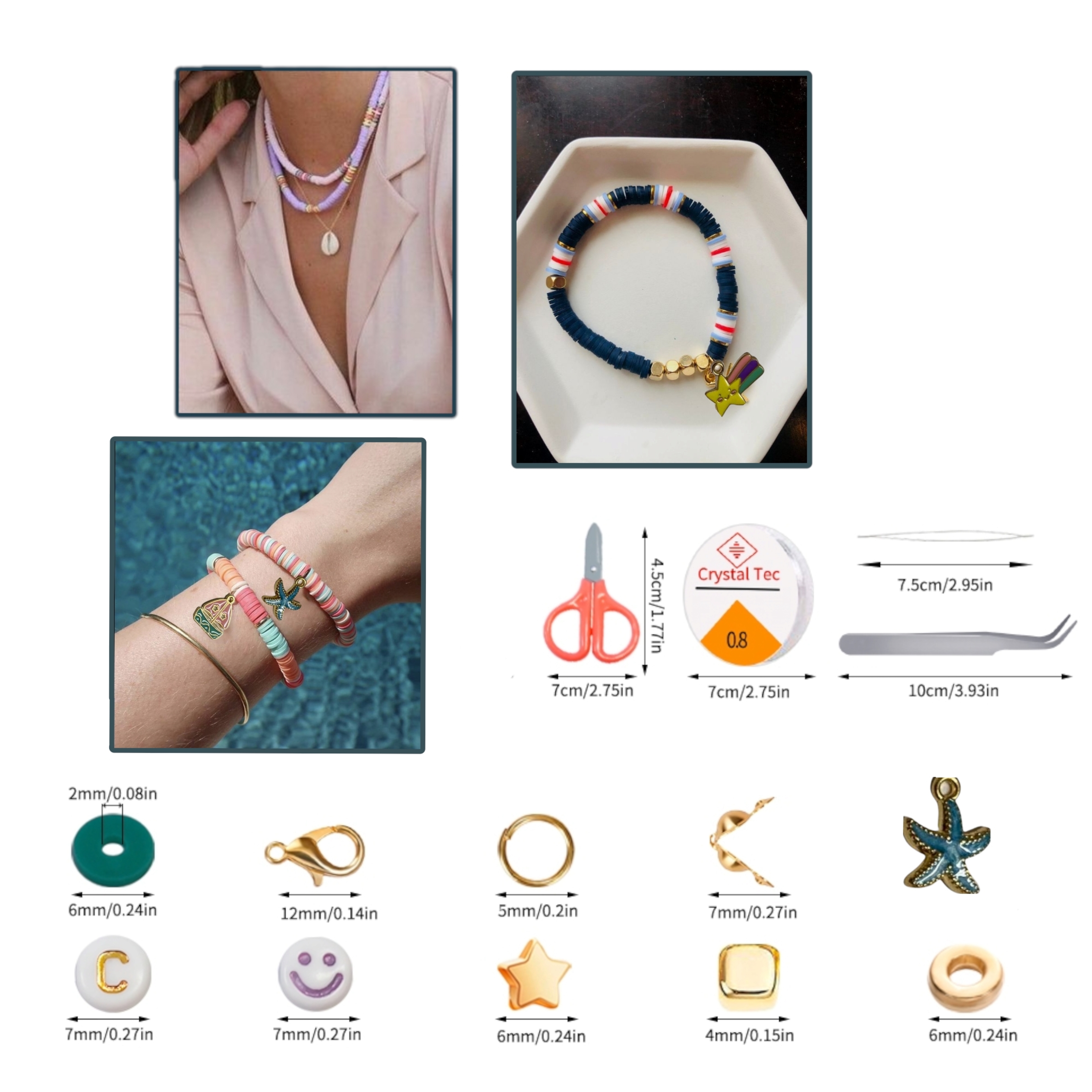 Aon-Art 4300+ Piece Heishi Beads Set & Accessories