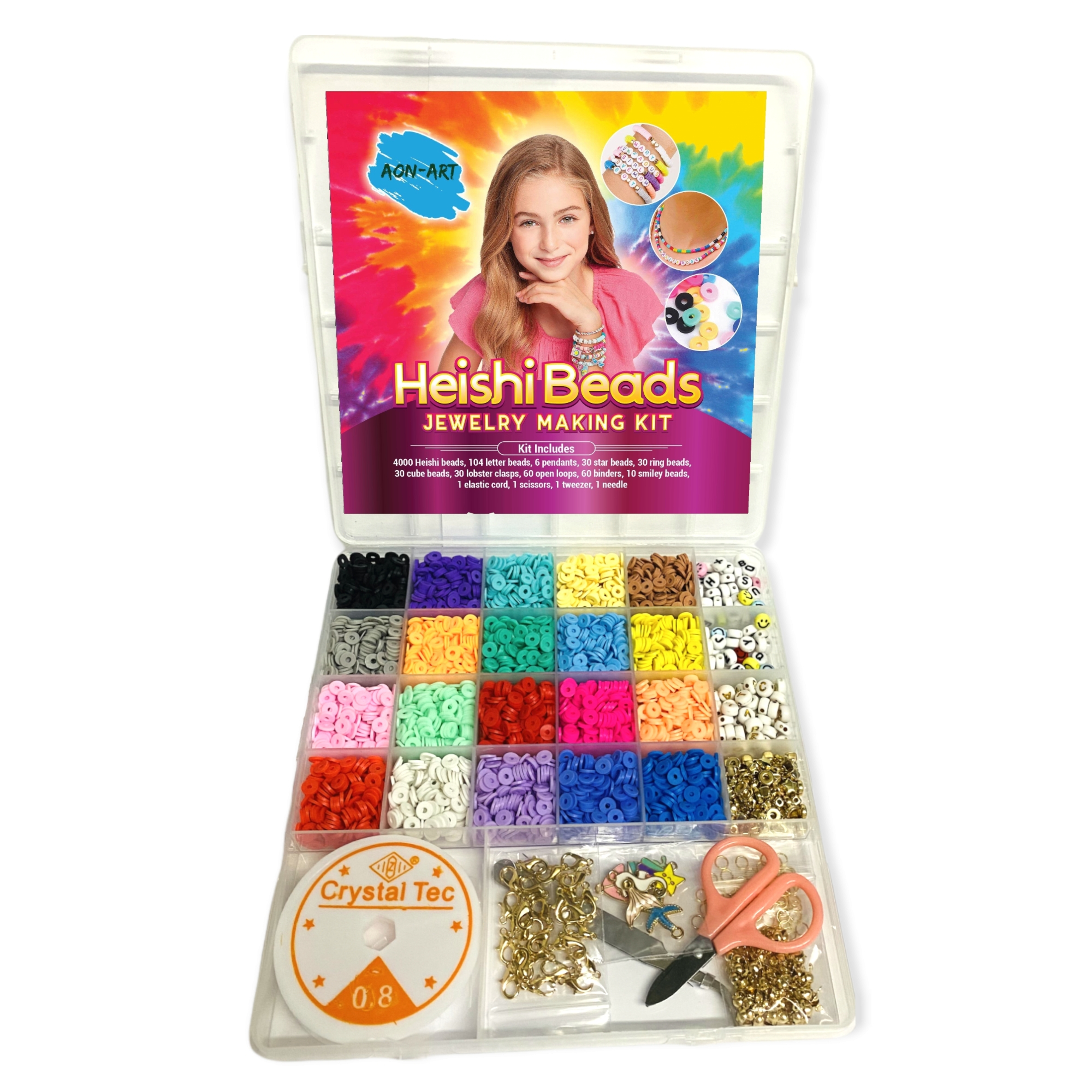 Aon-Art 4300+ Piece Heishi Beads Set & Accessories
