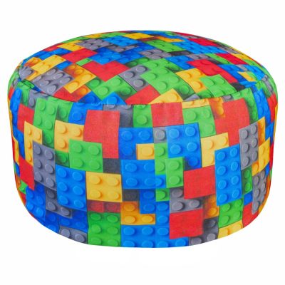 Creative Deco Lego Inspired Ottoman Plush Round Pouf