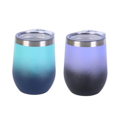 GLACIER Set of 2 - 350ml Stainless Steel Double Wall Mugs - Prismatic Blend