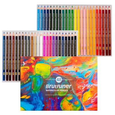 BRUTFUNER 48pc Premium WaterColour Pencil Set