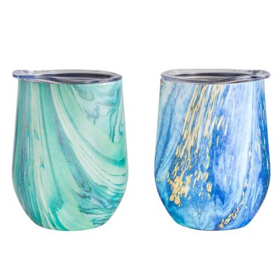 GLACIER Set of 2 - 350ml Stainless Steel Double Wall Mugs - TRANQUIL TURQUOISE