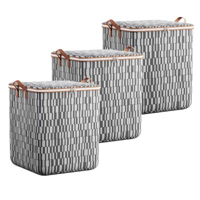 Creative Deco Set of 3 Argyle JUMBO Storage Bags