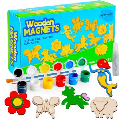 AON-ART Wooden Magnet Creativity Arts & Crafts Painting Set