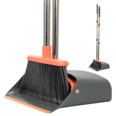 HOLAMOPA Broom & Dustpan Set - Standing - Long Handle