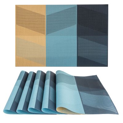 Creative Deco SET OF 6 PVC Bohemian Inspired Placemats - Aruba Blue