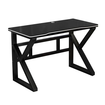 NOVOGRACZ Gaming and Office Desk - Black with White Trim - 100cm