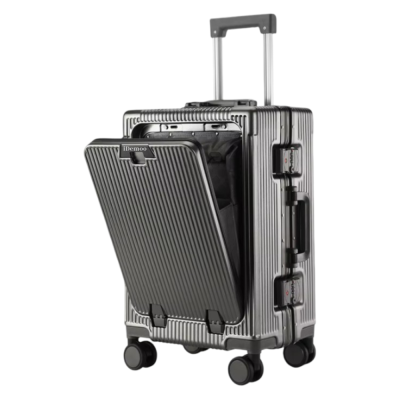 iDemoo AIRBORNE 20 Inch Premium Carry On Luggage Suitcase - Steel GREY