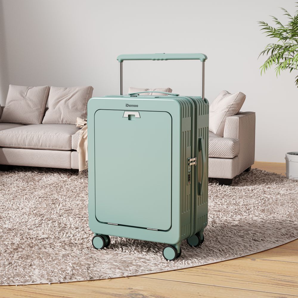 iDemoo AIRBORNE 20 Inch EXECUTIVE AVIATOR Luggage Suitcase - OLIVE GREEN
