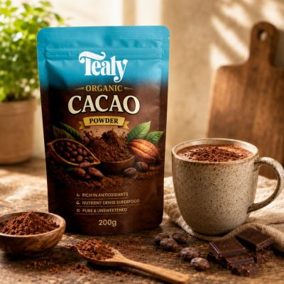 Tealy Organic CACAO Powder 200g | Premium Pure Raw Unsweetened Superfood